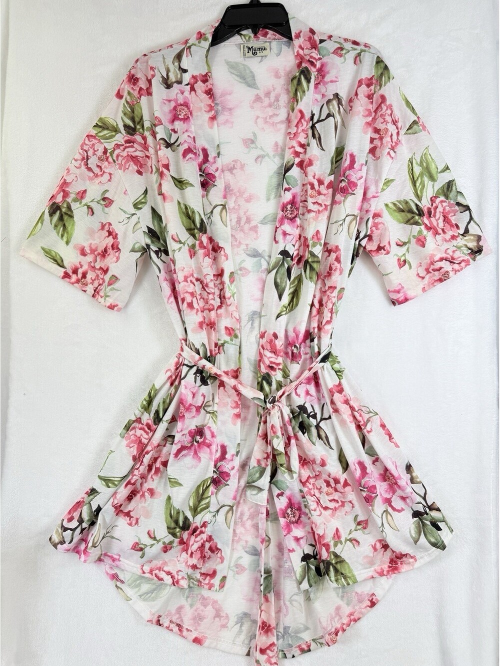 Show Me Your Mumu Robe Floral Belted Womens OSFA Pink Brie Garden of Blooms